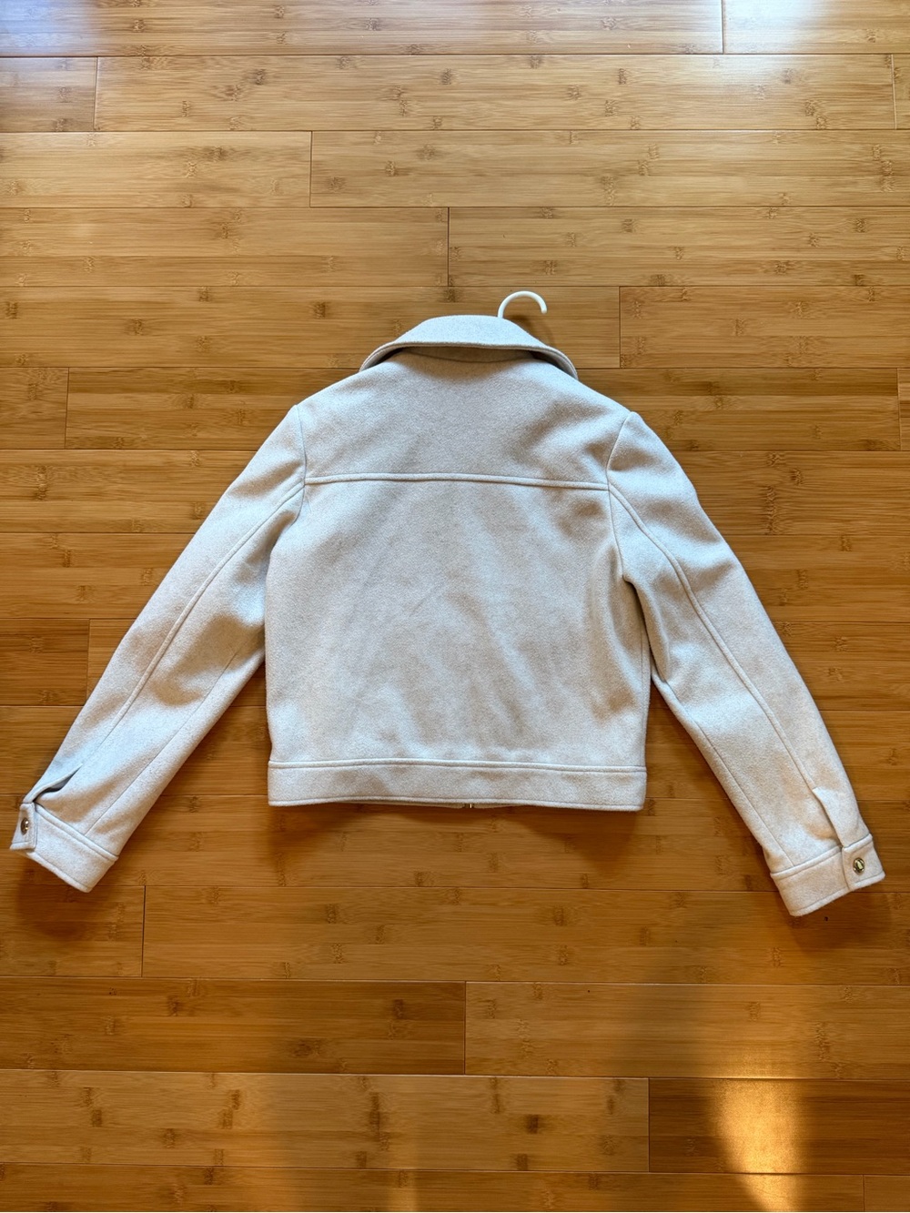 ZARA Soft Cream Full Zip Collared - Cropped Jacket - Size XS - Picture 3 of 10